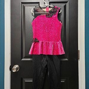 Weissman NWOT adult small black pink dance costume jazz tap solo